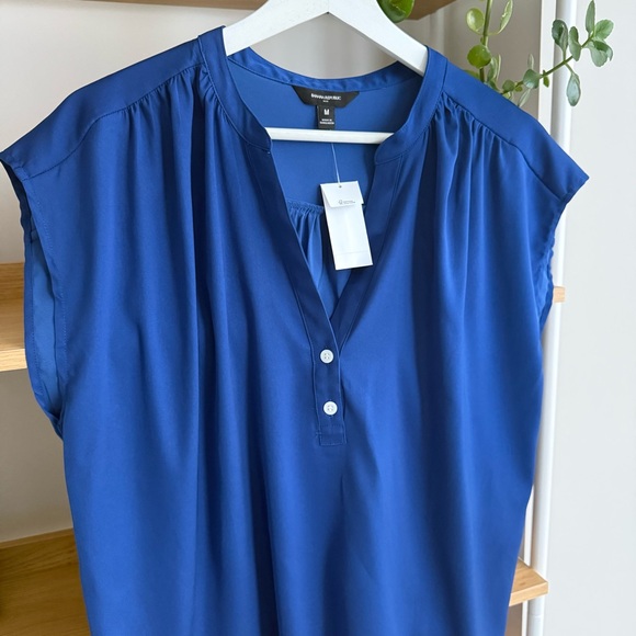 Banana Republic Button Dolman Blouse Blue Medium - Picture 4 of 9